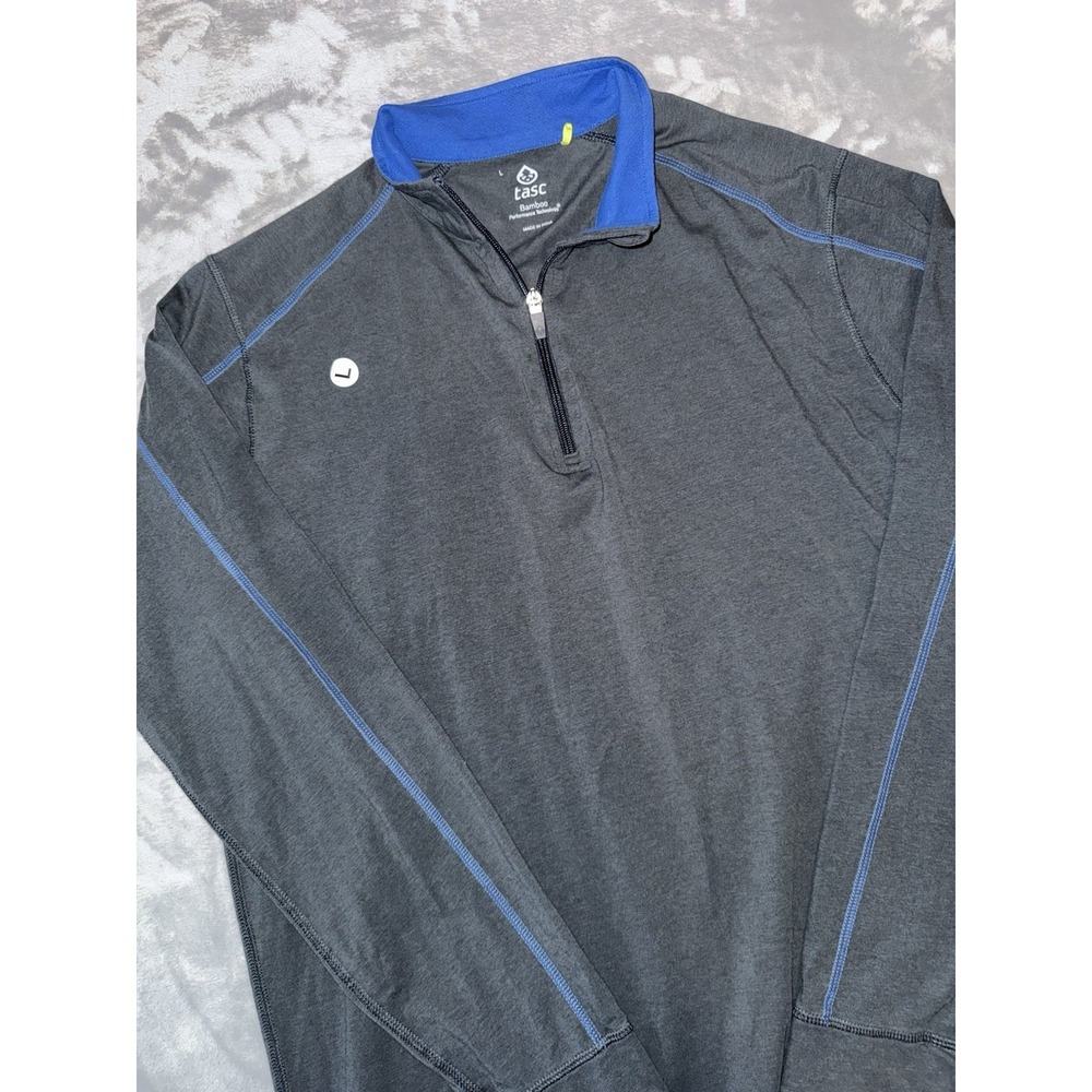 tasc Bamboo Performance 1/4 Zip Pullover Men's Large Navy Blue Lightweight